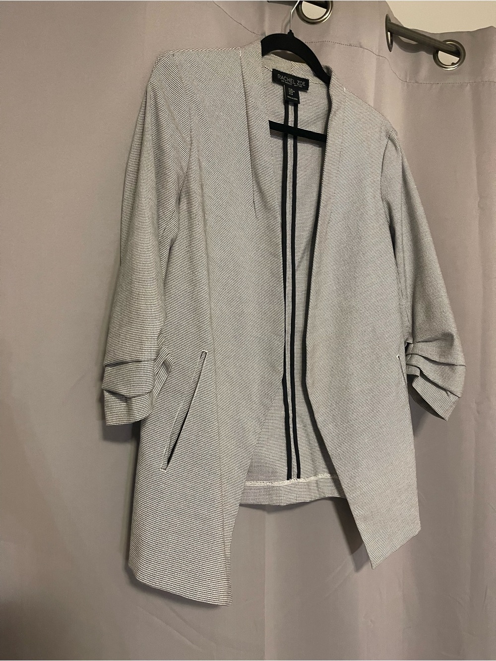 Rachel Zoe Light Gray Collarless Open Front Blazer